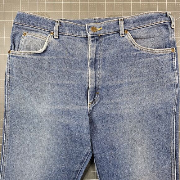 Vintage Lee Riders Jeans Mens 35x28 70s USA Made Straight Leg Work Heritage Read - Picture 4 of 16